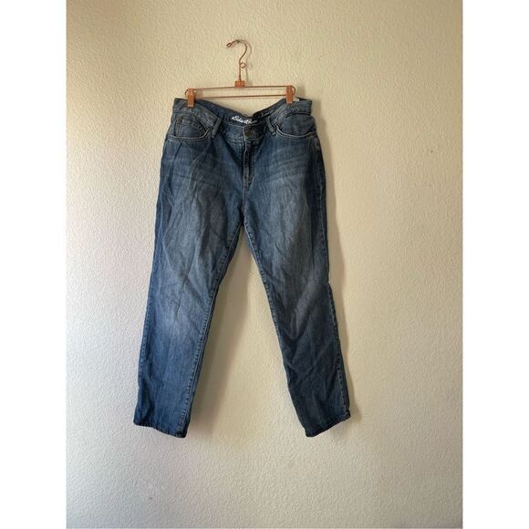 Eddie Bauer flannel lined boyfriend‎ relaxed fit jeans 12 petite - Picture 4 of 11